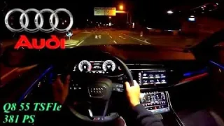 2022 AUDI Q8 55 TSFI QUATTRO 340 PS TOPSPEED NIGHT POV DRIVE FRANKFURT (60 FPS)