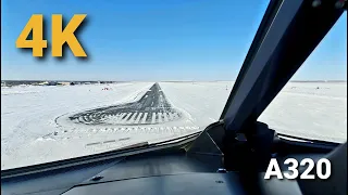 Winter landing 4K cockpit video. Зимняя посадка в Оренбурге.