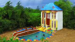 [Full Videos] Build A Huge Three-Story Mud Villa And Beautiful Pool With Bamboo Bridge By Ancient