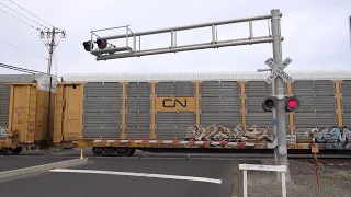 UP 7619 Auto/Stack Train With SD70AH-T4 & Mid DPU East, Delmar Ave. Railroad Crossing, Rocklin CA