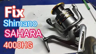 How to fix Shimano SAHARA 4000HG/ how to fix a fishing reel that won't crank