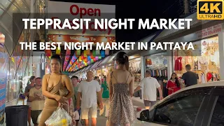 [4K] Tepprasit night market - The best night market in Pattaya, Thailand