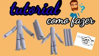 tutorial : como fazer esqueleto de bonecos de papel (modo tubinhos de papel)