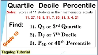 [Tagalog] Quartile, Decile and Percentile for Ungrouped Data #Math10 #4thquarter #Measureofposition