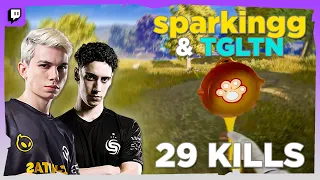 sparkingg & TGLTN 29 KILLS 2-MAN-SQUAD RANKED ERANGEL