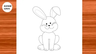 Very Easy Rabbit Drawing | How To Draw A Rabbit Step By Step | Rabbit Drawing