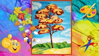 Просто! Как нарисовать осень и любое дерево. How to drow an autumn. A tree. Easy painting