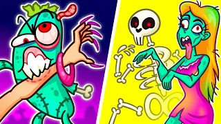 MY BABYSITTER IS A ZOMBIE || Zombies vs Vegetables ||  Crazy Zombie Dance by Avocado Couple Gold