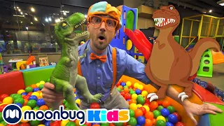 Blippi Learns Dinosaurs At The Kinderland Indoor Playground! | Educational Videos for Toddlers