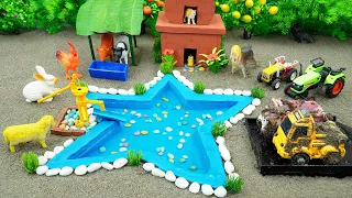 DIY mini Farm Diorama with house for Cow,Pig | Mini Hand Pumb Supply Water Pool for animals #16