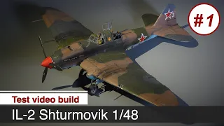 Test shooting, IL-2 Shturmovik, 1/48, Tamiya (my first model video build)