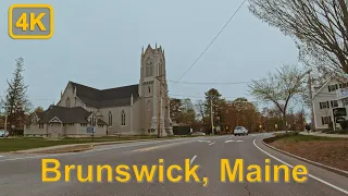 Driving in Downtown Brunswick, Maine - 4K60fps