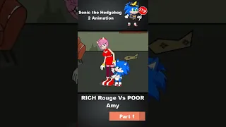 Sonic the Hedgehog 2 Animation - RICH Rouge Vs POOR Amy Family #Shorts