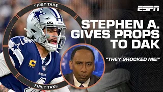 Props to Dak Prescott, the Cowboys 'SHOCKED ME' 😯 Stephen A. has to give Dallas credit | First Take