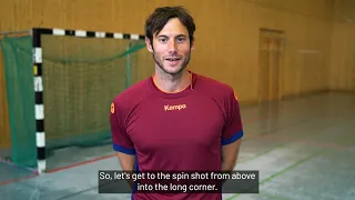 Spin shot with high arm, Uwe Gensheimer, Exercise, Learn from the stars, Learn Handball (English)