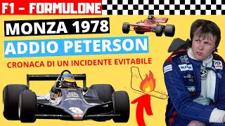 Monza F1. Incidente e morte di Ronnie Peterson