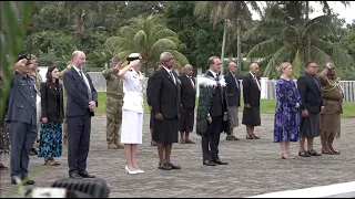 Fiji’s Minister for Home Affairs and NZ Minister of Defence, had a wreath-laying ceremony.