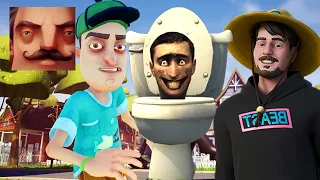 Hello Neighbor - My New Neighbor Player Minecraft Steve  Skibidi Toilet MrBeast Gameplay Walkthrough