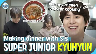 [C.C.] KYUHYUN cooking for his nephews with his loving sister #SUPERJUNIOR #KYUHYUN