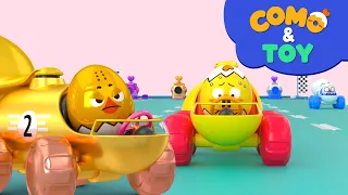 Como | Balloon Car Race 3 + More Episodes 14min | Learn colors and words | Como Kids TV