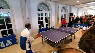 85 Year Old Table Tennis Player vs. World Number 1 - Visit www.usatt.org for more action!