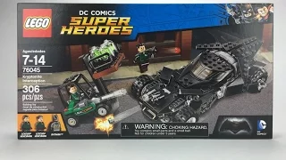 lego bat mobile super heroes kryptonite interception set # 76045 unboxing, speed build and animation