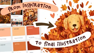 My Digital Art Process - Creating An Inspiration Mood Board And Drawing A Happy Doggo