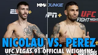 UFC on ESPN 55: Nicolau vs. Perez Official Weigh-In Live Stream | Fri. 12 p.m. ET