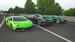 Forza 7 Drag Race! - Lamborghini Gallardo Superleggera VS Nissan GTR VS Bentley Speed 6!!!