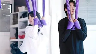 Jikook cut moment "Run BTS Special Episode - fly yoga part 1"