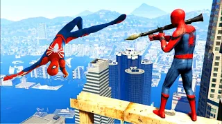 Spider-Man Ragdolls Epic Fails | GTA 5 Euphoria Physics Funny Moments Part.4 || Gaming Simu