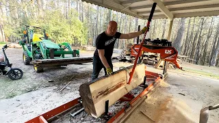 WoodMizer LX55 Sawmill BIG FAIL! My Sawmill Couldn’t Handle Hickory Tree Log!