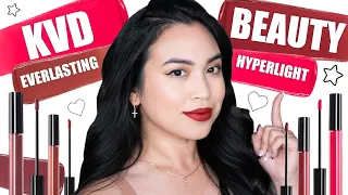 kvd beauty hyperlight liquid lipstick wear test + swatches