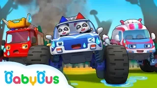 Friends are Trapped in Forest Fire | Super Panda Firefighter | Monster Car Rescue Team | BabyBus