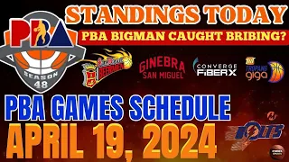 pba standings today April 19, 2024 | pba games result | pba schedule April 19, 2024 | pba live