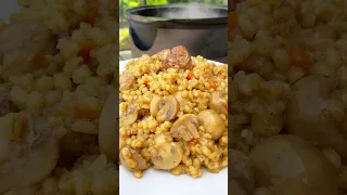 Я даже не думала что перловка бывает такой вкусной. Перловая каша с говядиной и грибами. #shorts