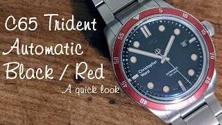 Christopher Ward C65 Trident Automatic Black / Red - a quick look