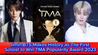 Jimin BTS Makes History As The First Soloist to Win The TMA Popularity Award 2023