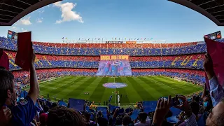 CAMP NOU EMOTIONAL MOSAIC & ACAPELLA ANTHEM BEFORE EL CLASICO (FIRST SINCE PANDEMIC ❤️)