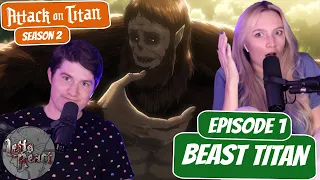 BEAST TITAN IS HERE! | Attack on Titan Season 2 Reaction with my Girlfriend | Ep 1, "Beast Titan"