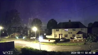 11 May 2024 time lapse of northern lights from knaphill Surrey UK slight return before daybreak.