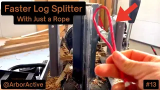 Make your Tractor Supply log splitter faster with just a rope! Make Firewood Faster.