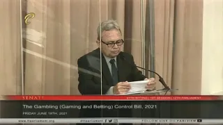 Min. Colm Imbert contribution to the Gambling Gaming & Betting Control Bill in the HoR, Jun 18 2021