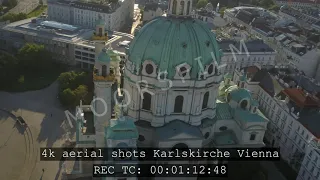 #stockfootage KARLSKIRCHE VIENNA AERIAL DRONE SHOT    4K STOCK FOOTAGE AUSTRIA AERIAL SHOTS