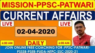 LIVE 🔴DAILY 6:00 AM 2ND APRIL CURRENT AFFAIRS  // FOR-PPSC_PATWARI_PSSSB_SBI