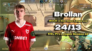 CS2 POV MOUZ Brollan (24/13) vs Bad News Kangaroos (Mirage) @ ESL Pro League Season 19