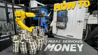 Maximize Profits with a 24/7 CNC Automation Cell: Dual-Chuck Lathe & Robotic Loader in Action!