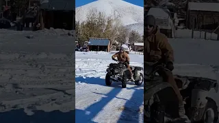 4 wheeler (ATV accident on the ice! #shorts #crash