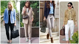 smart casual work outfit women office wear winter