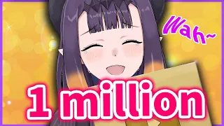 Ina can Barely keep the Tears in when she Hit 1 MILLION【HololiveEN】